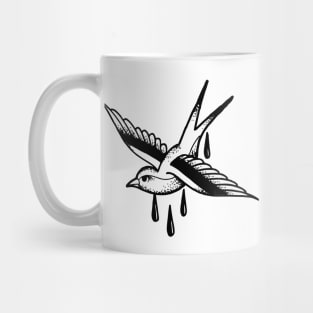 Old School Swallow Bird Tattoo Mug